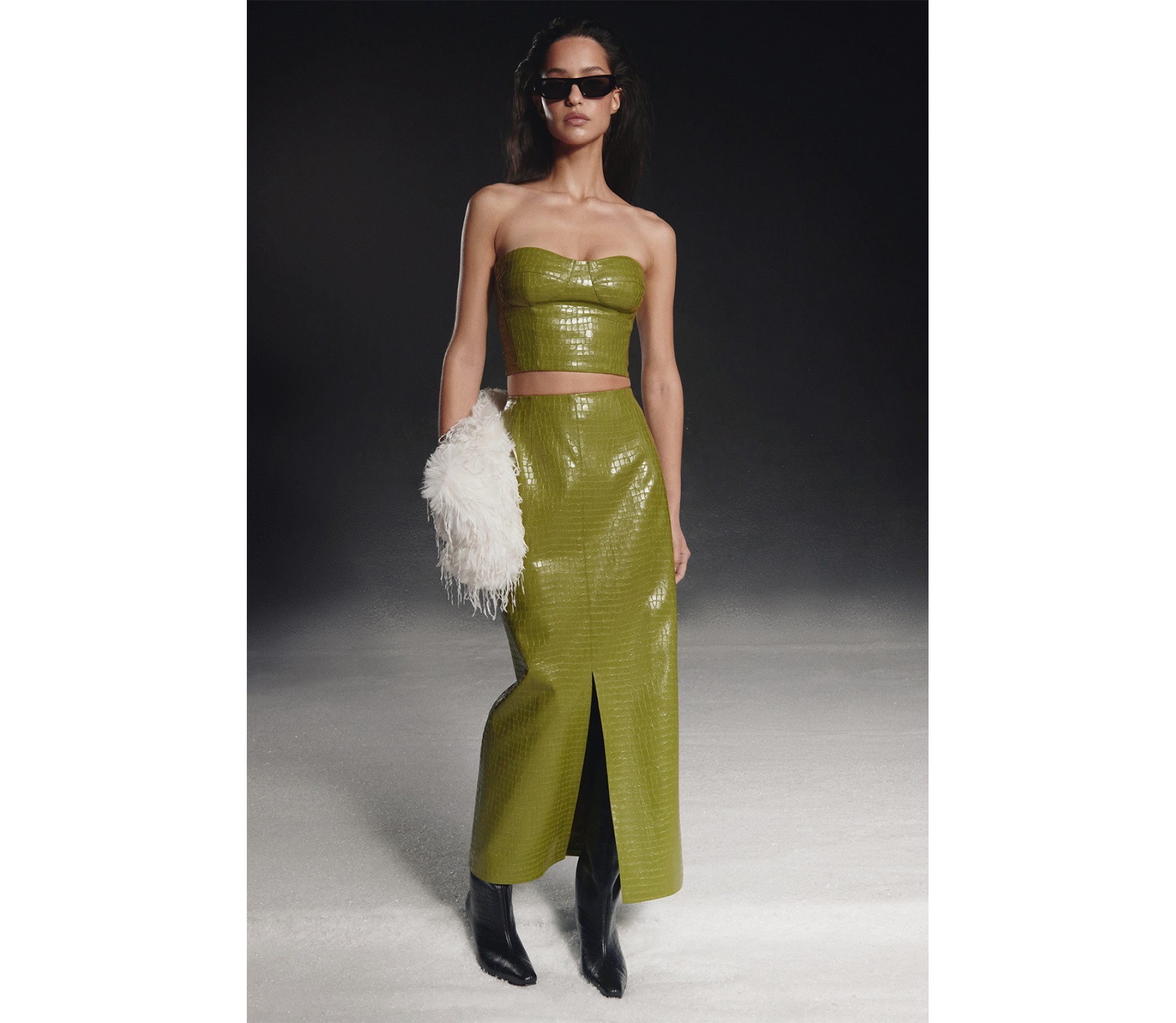 СПІДНИЦЯ МАКСІ З ЕФЕКТОМ КРОКОДИЛА 