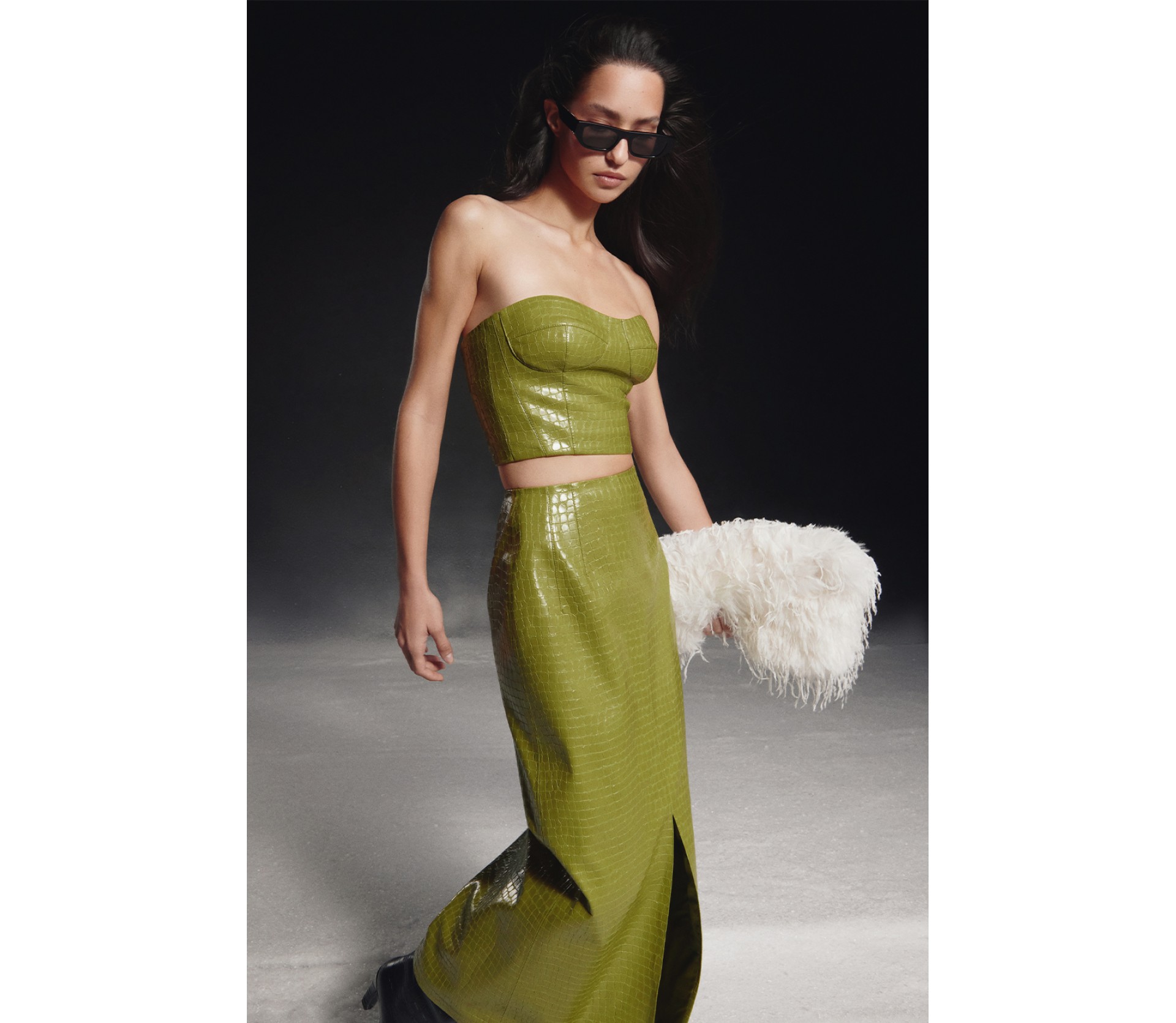 СПІДНИЦЯ МАКСІ З ЕФЕКТОМ КРОКОДИЛА 