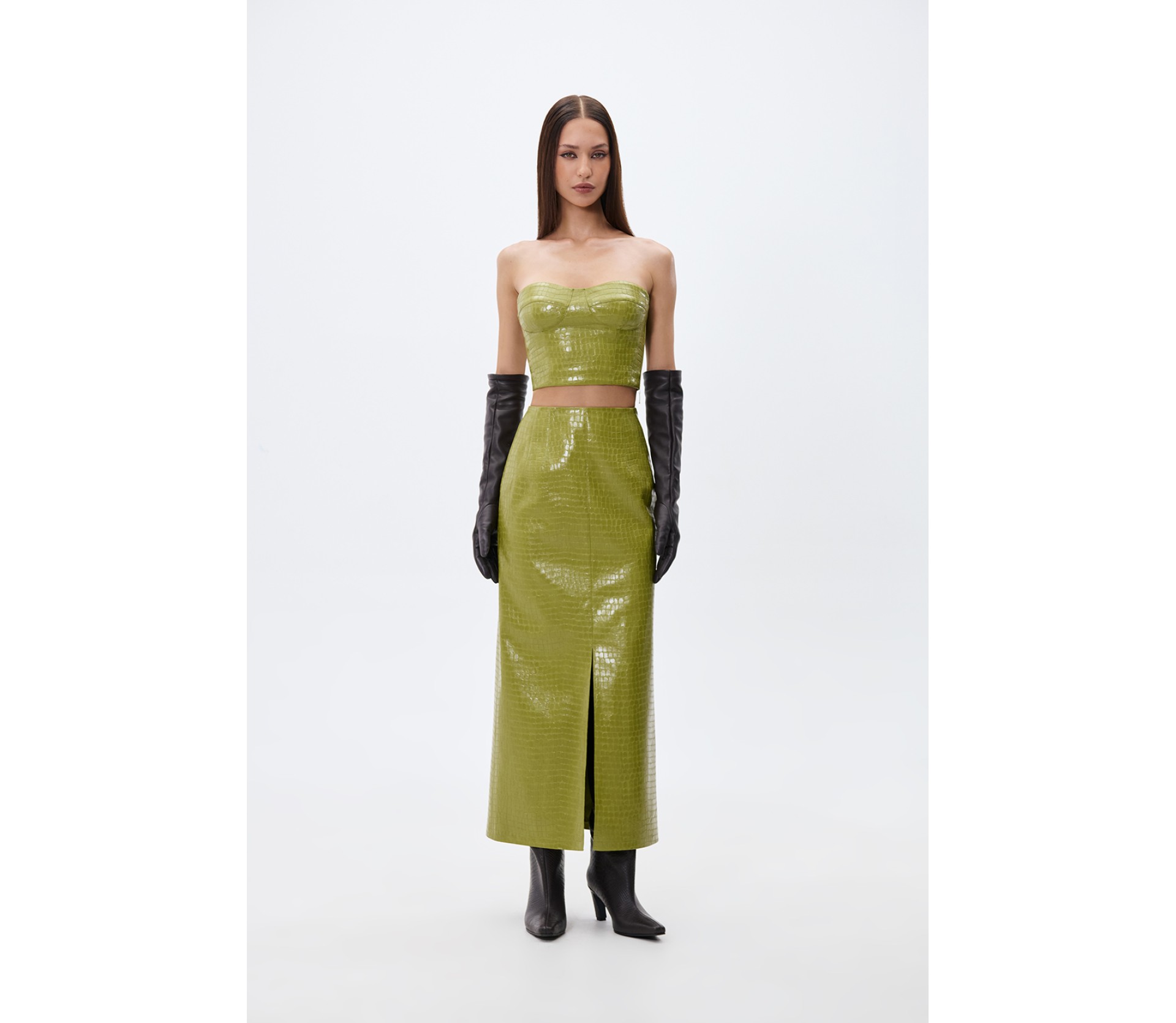 СПІДНИЦЯ МАКСІ З ЕФЕКТОМ КРОКОДИЛА 