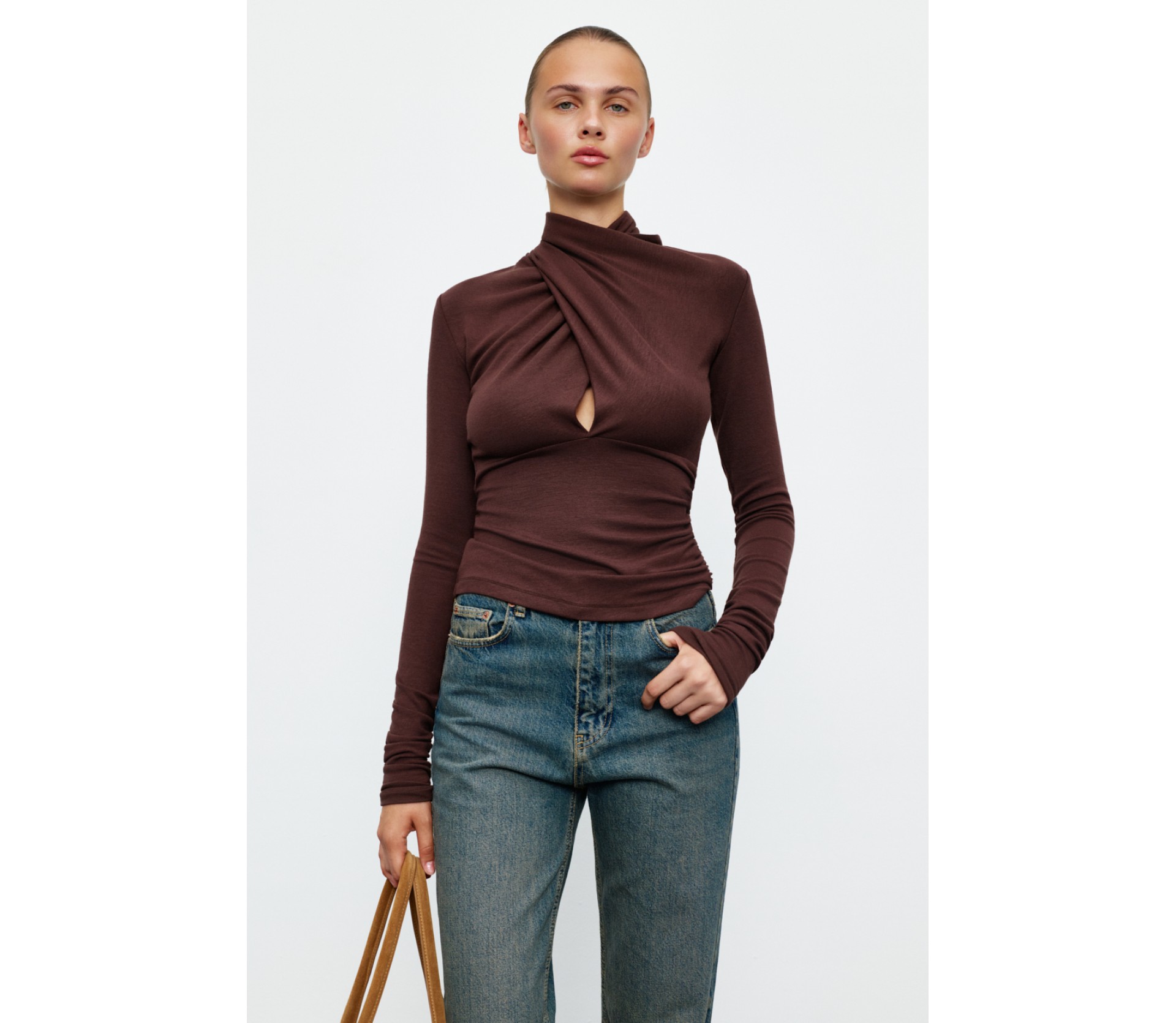 ТОП ДРАПІРОВАНИЙ З ВИСОКОЮ ГОРЛОВИНОЮ