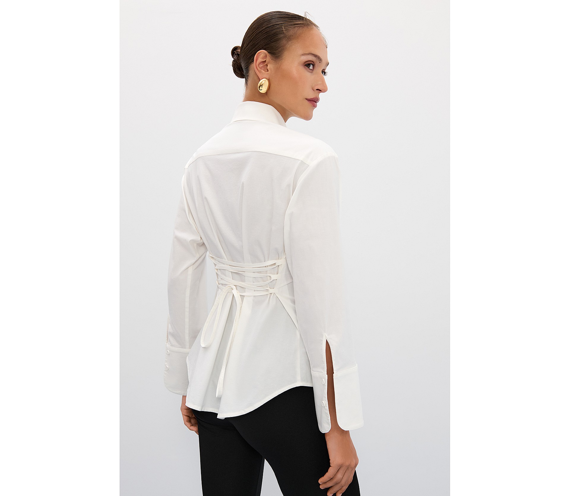 СОРОЧКА OVERSIZE ІЗ ЗАВ'ЯЗКАМИ ПОЗАДУ