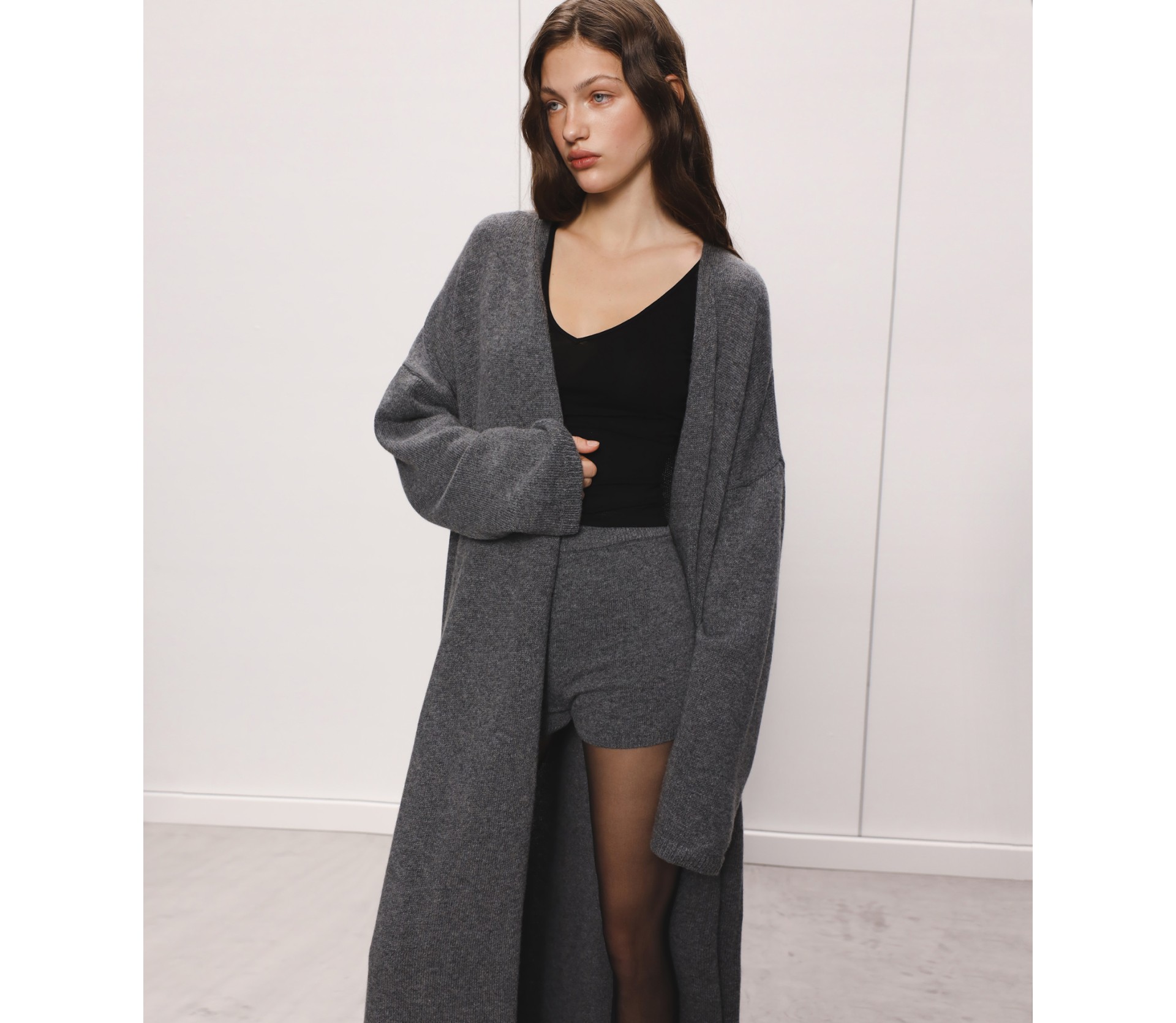 КАРДИГАН МАКСІ ІЗ ДОДАВАННЯМ ВОВНИ ЯГНЯТИ