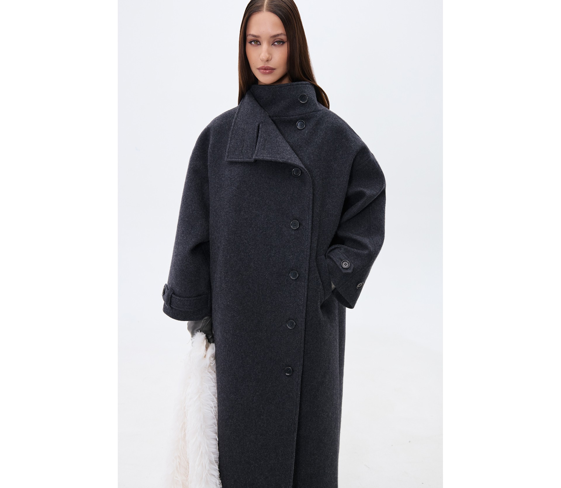 ПАЛЬТО МАКСІ З КОМІРОМ-СТІЙКОЮ